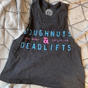 Doughnuts and deadlifts racerback size small